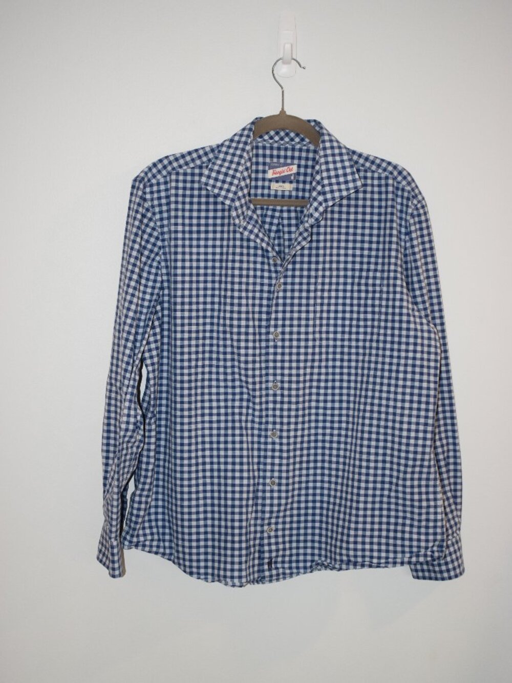 Johnnie-O Blue Gingham button down size Large